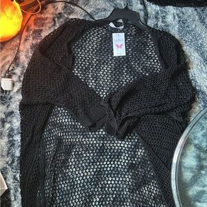 Black Mesh Sweater
